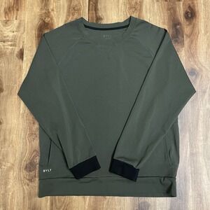 BYLT Sweater Pullover W/Pockets Green Crewneck Casual Premium Basics Men's XL